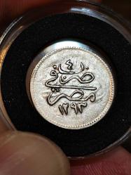 Sultan Abdülhamit 1293/4 Mısır Baskı Gümüş 1 Kuruş Çil