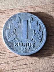 1937 1  Kuruş Madeni Para
