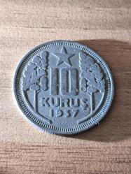 1937 10  Kuruş Madeni Para