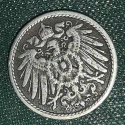 ALMANYA  1892 A   5  PFENNIG