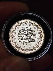 Sultan Abdülhamit 1293/13 Gümüş 5 Kuruş Çil Nadir