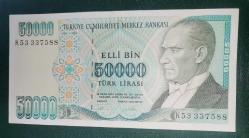 TÜRKİYE    50.000   LİRA   KAĞIT PARA