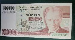 TÜRKİYE    100.000   LİRA   KAĞIT PARA