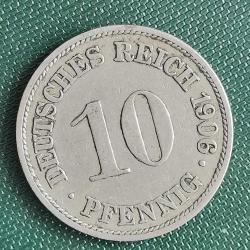 ALMANYA  1906   A     10  PFENNIG
