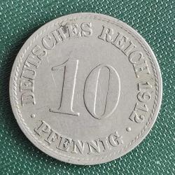 ALMANYA  1912 A    10  PFENNIG