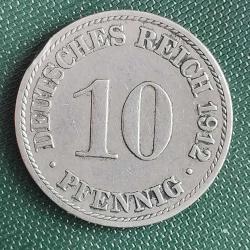 ALMANYA  1912 A    10  PFENNIG