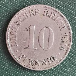 ALMANYA  1914  A    10  PFENNIG