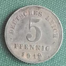 ALMANYA  1918  F    5   PFENNIG