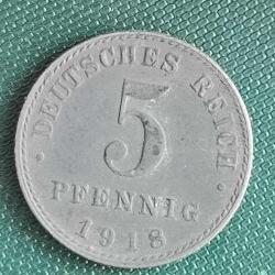 ALMANYA  1918  A    5   PFENNIG