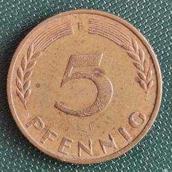 ALMANYA  1972 F    5   PFENNIG