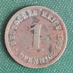ALMANYA  1905 A    1   PFENNIG