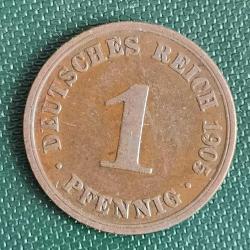 ALMANYA  1905 A    1   PFENNIG