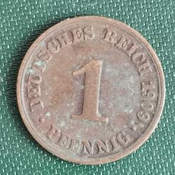 ALMANYA  1909 A    1   PFENNIG