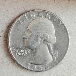 AMERİKA  1966      25 CENT  ÇEYREK DOLAR