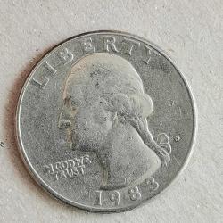 AMERİKA  1983  D     25 CENT  ÇEYREK DOLAR