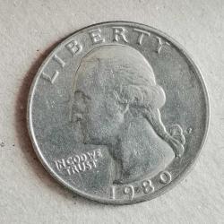 AMERİKA  1980 P     25 CENT  ÇEYREK DOLAR