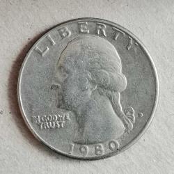 AMERİKA  1980 D     25 CENT  ÇEYREK DOLAR