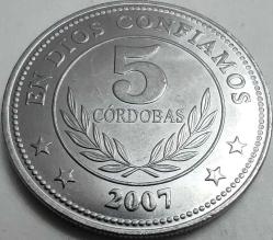 LOT.19 » NİKARAGUA 2007 5 Cordoba Devlet Arması Temalı