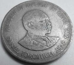 KENYA 1989 1 Şilin Daniel Arap Moi Portreli