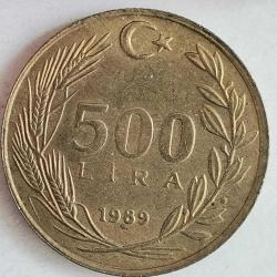 TÜRKİYE  1989   500 LİRA