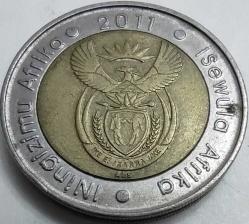 GÜNEY AFRİKA 2011 5 Rand Bimetal Akbaş Antilobu