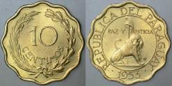 PARAGUAY 10 CENTİMOS 1953 ÇİL(-)