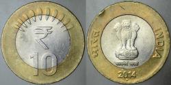 HİNDİSTAN 10 RUPİ 2014 BİMETAL.