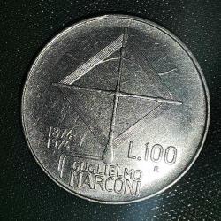 İTALYA 1974 100 LİRA HATIRA 100. Yıl Dönümü - Guglielmo Marconi'nin Doğuşu