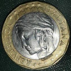 İTALYA 1997    1000  LİRE   Birleşik Almanya Haritası