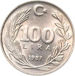 Türkiye Cumhuriyeti  1987 Yılı 100 Lira  TCM0010)