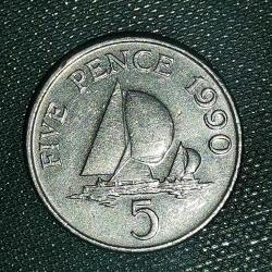GUERNSEY  1990  5 PENCE