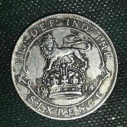 LOT.20 » İNGİLTERE   1914    6   PENCE      GÜMÜŞ  2,74  GRAM