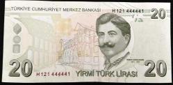 9. EMİSYON 20 LİRA  ÇİLALTI GÜZEL NUMARA 7'Lİ RADAR (107)