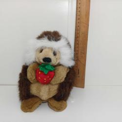 Vintage Çilekli Kirpi Peluş 17cm