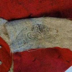 DAĞILAN KOLEKSİYONDAN EL DİKİMİ 2.ABDÜLHAMİD TUĞRA ISLAK MÜHÜRLÜ ASKER BAYRAĞI. NADİRATTAN.