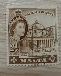 İngiliz Yönetimindeki Malta 1953_ damgalı