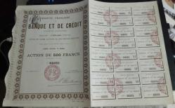 YABANCI HİSSE SENEDİ - BANQUE ET DE CREDIT  - BANKA FİNANS SEKTÖRÜ - FRANSA