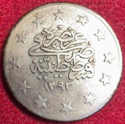 OSMANLI II.ABDÜLHAMİD  1876-1909 ( AH 1293-1327)  2 KURUŞ GÜMÜŞ  1293/20