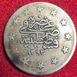 OSMANLI II.ABDÜLHAMİD  1876-1909 ( AH 1293-1327)  2 KURUŞ GÜMÜŞ  1293/19