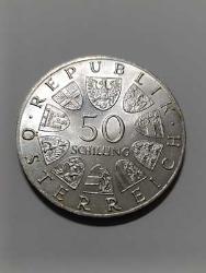 AVUSTURYA 1966 ULUSAL BANK 50 SHİLLİNGS GÜMÜŞ 20 GR-ÇİL