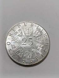 AVUSTURYA -MARIA TERASSA -1967 25 SHILLING GÜMÜŞ 13.07GR-ÇİL