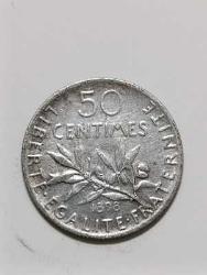 1898 50 CENTİMES GÜMÜŞ 2.53 GR.