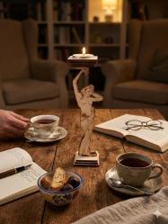 ✨Antik heykel formlu ahşap mumluk 3....