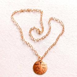 Şaman Kam Davulu Bakır Kolye , Model: ŞMN-KLY-BKR-1 , Bakır Zincirli