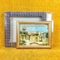 ORJİNAL AMBALAJINDA AHŞAP ÇERÇEVELİ , DEMRE AZİZ NİKOLA KİLİSESİ HATIRASI RENKLİ LİTOGRAFİK BASKI KÜÇÜK BOY RESİM TABLO