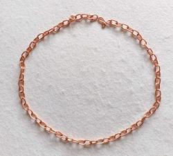 Saf bakır zincir kolye. 50cm ebatında. 7mm genişliğinde.25gr ağırlık,ZNC020 - CopperAnatolianJewelry