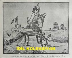 Osmanlıca Karagöz Mizah Dergisi-Gazetesi, Orijinal Dönem Basım, (Ottoman Magazine-Newspaper-Journal Illustré Cara-Gueuz) - 29 Temmuz 1916 - Sayı: 881 - Hicri: 28 Ramazan 1334 - Rumi: 16 Temmuz 1332 - Karikatür: 