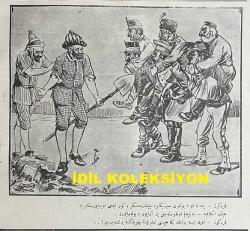 Osmanlıca Karagöz Mizah Dergisi-Gazetesi, Orijinal Dönem Basım, (Ottoman Magazine-Newspaper-Journal Illustré Cara-Gueuz) - 9 Ağustos 1916 - Sayı: 884 - Hicri: 10 Şevval 1334 - Rumi: 27 Temmuz 1332 - Karikatür: 