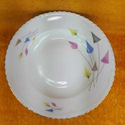 ANTİKA WINTERLING MARKTLEUTHEN BAVARIA , PASTEL TONDA STİLİZE KIR ÇİÇEKLERİ RESİMLİ 6 ADET BÜYÜK BOY ÇUKUR PORSELEN TABAK