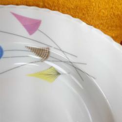 ANTİKA WINTERLING MARKTLEUTHEN BAVARIA , PASTEL TONDA STİLİZE KIR ÇİÇEKLERİ RESİMLİ 6 ADET BÜYÜK BOY ÇUKUR PORSELEN TABAK